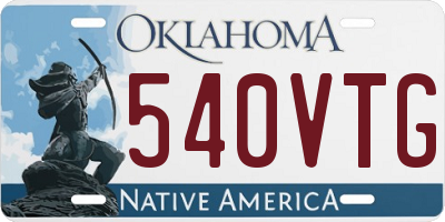 OK license plate 540VTG