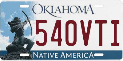 OK license plate 540VTI