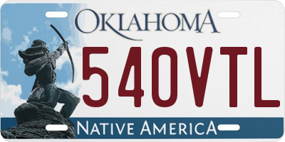 OK license plate 540VTL