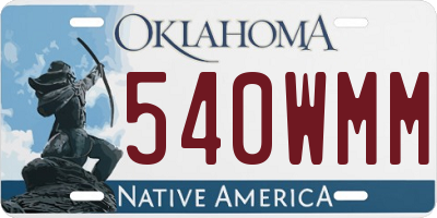 OK license plate 540WMM