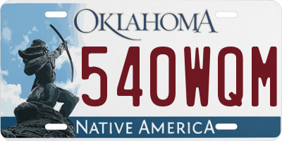 OK license plate 540WQM