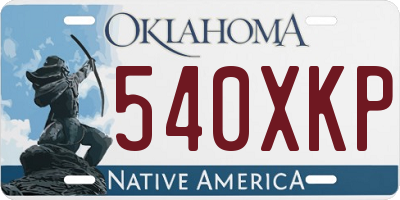 OK license plate 540XKP