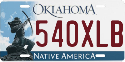OK license plate 540XLB