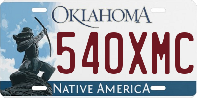 OK license plate 540XMC