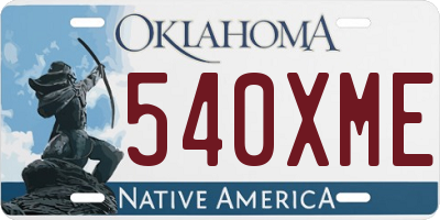 OK license plate 540XME