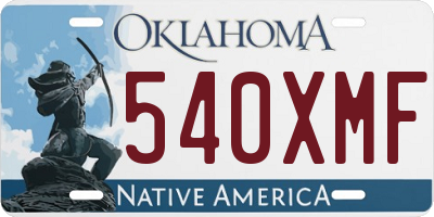 OK license plate 540XMF