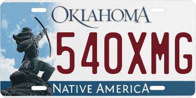 OK license plate 540XMG