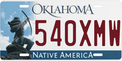 OK license plate 540XMW