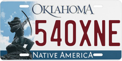 OK license plate 540XNE