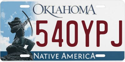 OK license plate 540YPJ
