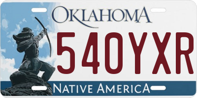 OK license plate 540YXR