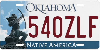 OK license plate 540ZLF