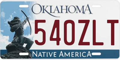 OK license plate 540ZLT
