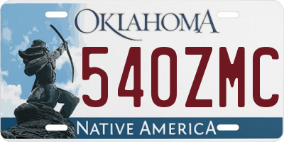 OK license plate 540ZMC