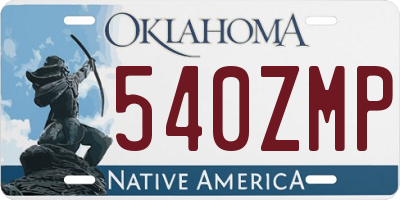 OK license plate 540ZMP