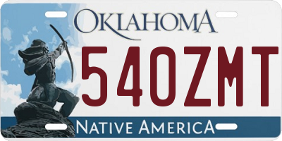 OK license plate 540ZMT