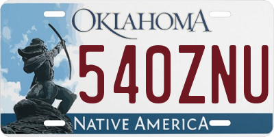 OK license plate 540ZNU