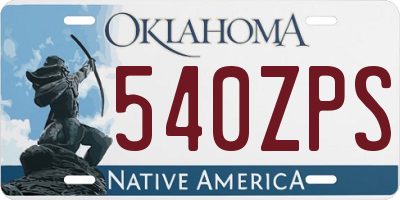 OK license plate 540ZPS