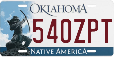 OK license plate 540ZPT
