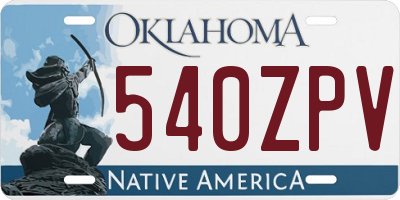 OK license plate 540ZPV