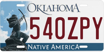 OK license plate 540ZPY