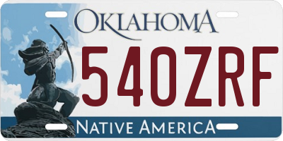 OK license plate 540ZRF