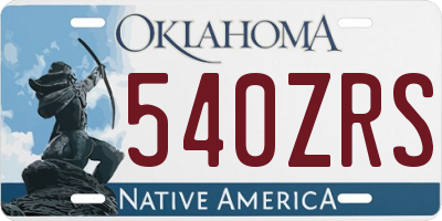 OK license plate 540ZRS