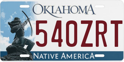 OK license plate 540ZRT