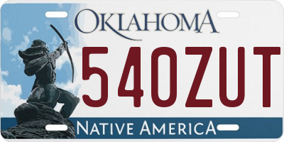 OK license plate 540ZUT