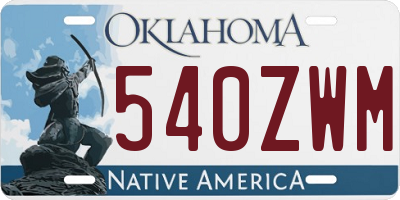 OK license plate 540ZWM