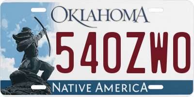 OK license plate 540ZWO