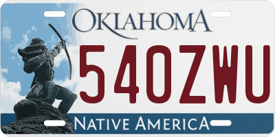 OK license plate 540ZWU