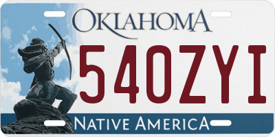 OK license plate 540ZYI