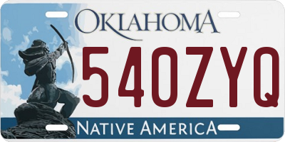 OK license plate 540ZYQ