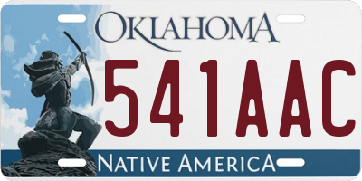 OK license plate 541AAC