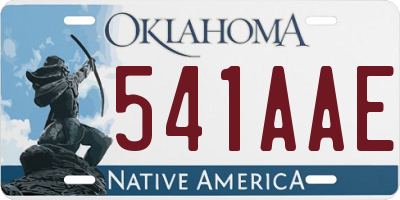 OK license plate 541AAE