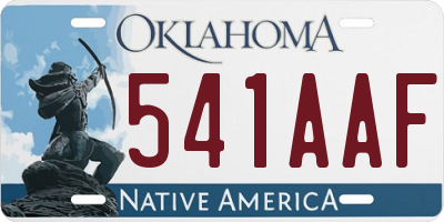 OK license plate 541AAF