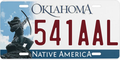 OK license plate 541AAL