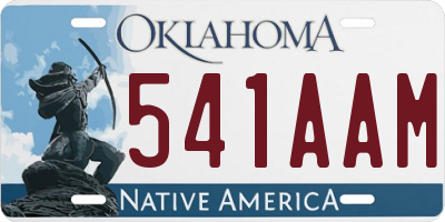 OK license plate 541AAM