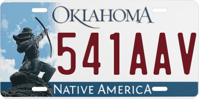 OK license plate 541AAV