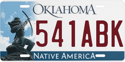 OK license plate 541ABK