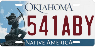 OK license plate 541ABY