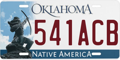 OK license plate 541ACB