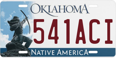 OK license plate 541ACI