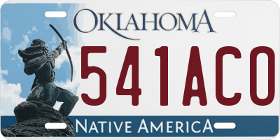 OK license plate 541ACO