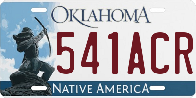 OK license plate 541ACR