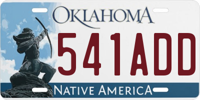 OK license plate 541ADD