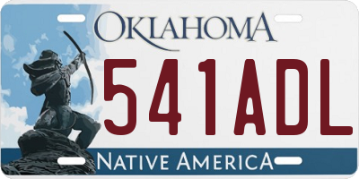 OK license plate 541ADL