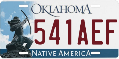 OK license plate 541AEF