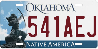 OK license plate 541AEJ